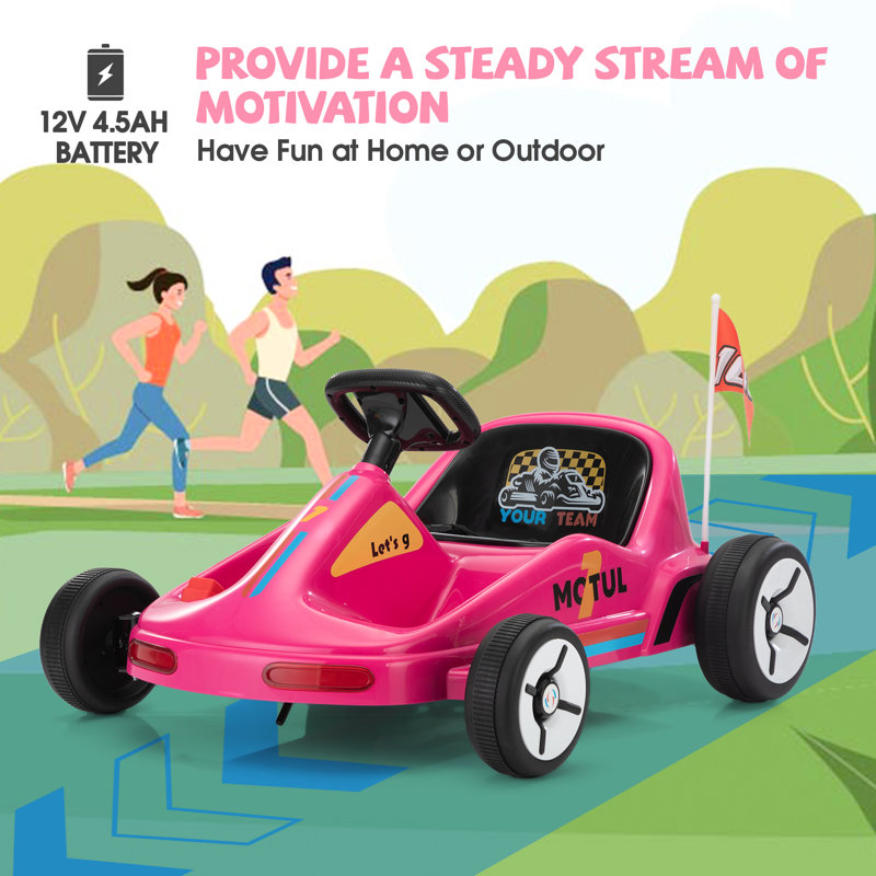12V Pink Electric Go-Kart with Remote Control