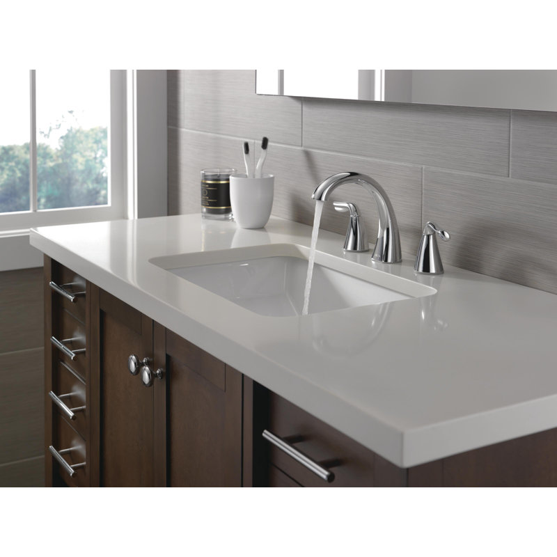 Arvo Widespread Bathroom Faucet 3 Hole, 2-handle Bathroom Sink Faucet with Drain Assembly, Chrome