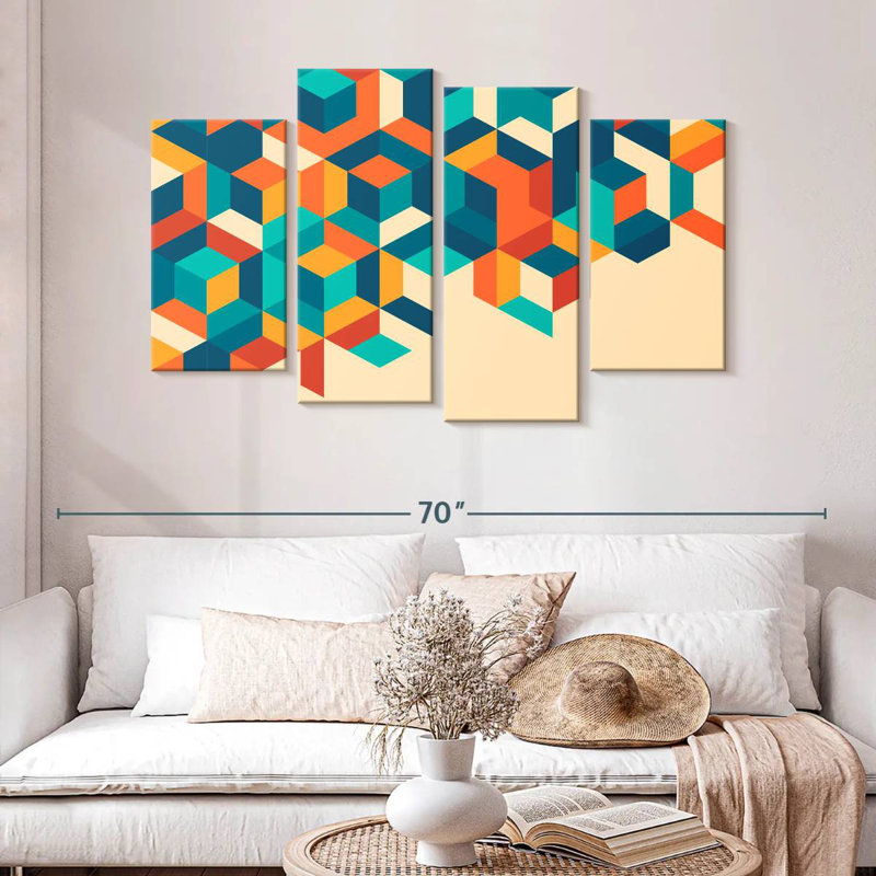 Avery Retro Cube Abstract, 32" H x 52" W