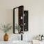 Armoire à pharmacie encastrée de 51 x 76 cm (20,1 x 30,1 pouces) avec cadre en métal noir, armoire à miroir murale et étagères réglables en verre trempé pour salle de bain