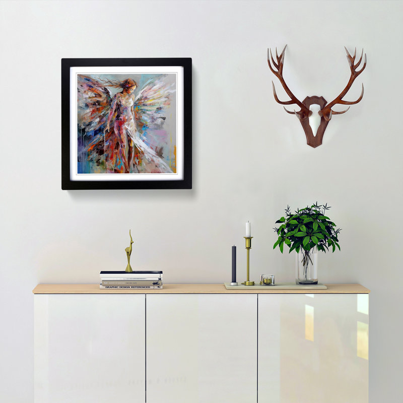 Single Picture Frame Print on Wood, Black