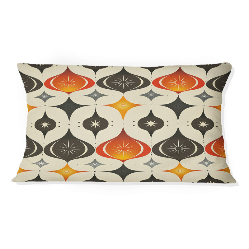 Coussin lombaire orange Mid-Century orange quadrilobe Elegance II