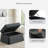 Upholstered Gray Skirted Rectangular Storage Ottoman with Lift-Top (Set of 2)-413304212