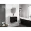 Meuble-lavabo de 24 po, finition chêne foncé, lavabo en céramique blanche, charnières, style contemporain, solution de rangement