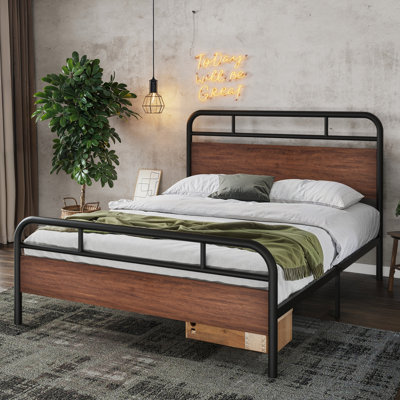 Minos Metal Bed Frame with Headboard and Footboard