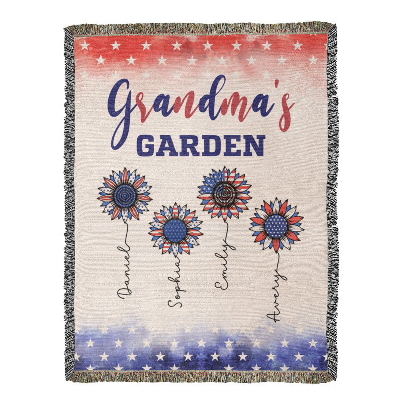 Couverture tissée personnalisée «Grandma's Garden Heirloom», 50 po x 60 po
