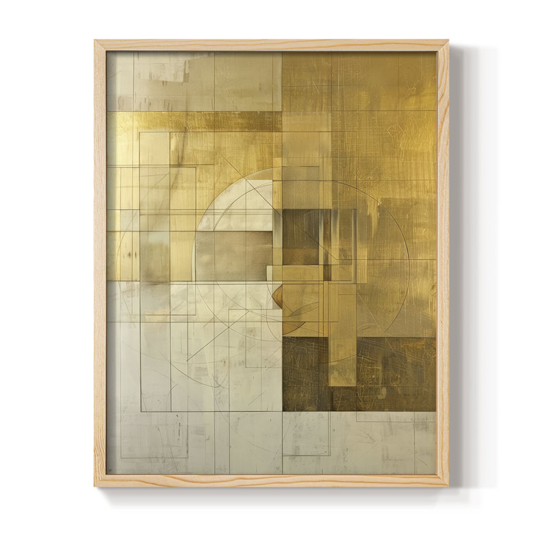 Reproduction encadrée ABSTRACT Series CXII - bois massif, H 15 po x l 12 po