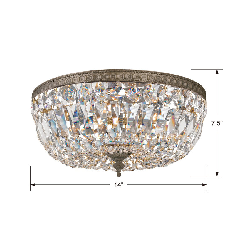 Plafonnier encastré 3 lumières 14 po Eila, Majestueux bois poli