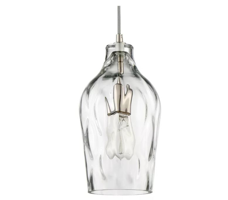 Brushed Nickel Mini Pendant with Clear Glass Shade
