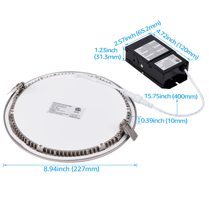 Ensemble d'éclairage encastré 8,94 "ultra-mince à DEL 2700K Remodel IC