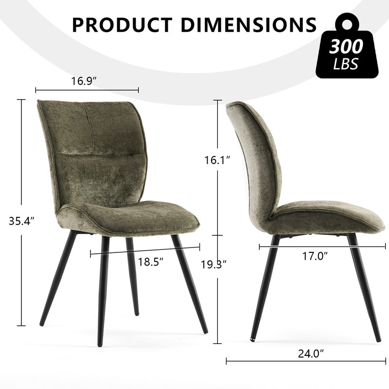 Odonegan 20'' H Upholstered Side Chair, Green