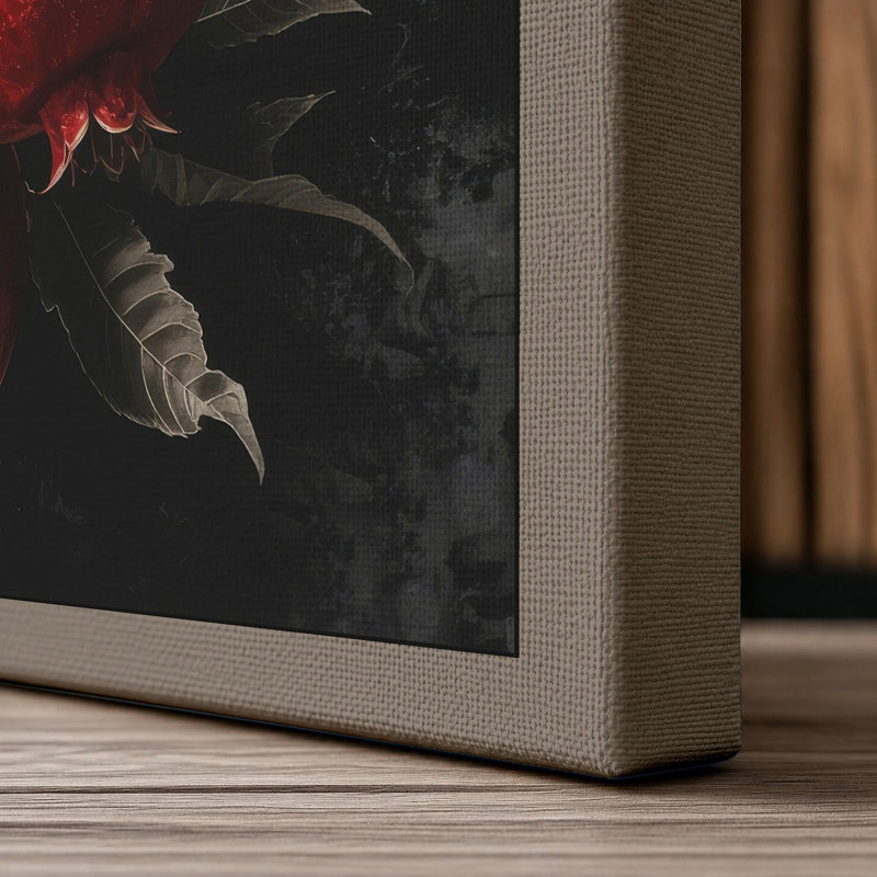 Apples on Branch Botanical 1 Piece Wrapped Canvas Wall Art, 30x20 - 76.2 x 50.8 cm, Taupe Border