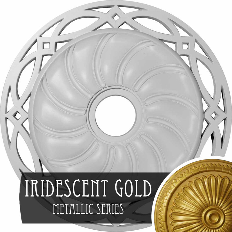 Iridescent Gold Decorative Ceiling Medallion