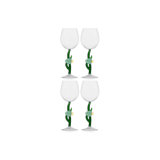 Marine Garden - Stemmed Glass Green Fish 11.8 Oz