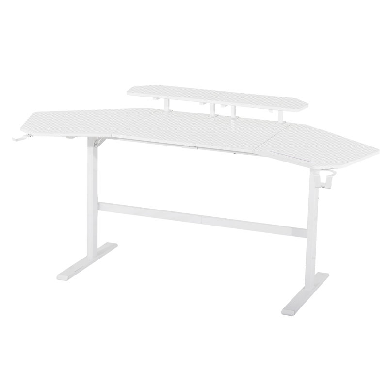 Bureau de jeu Inbox Zero TS911D avec tablettes et porte-accessoires, Blanc