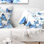 Papillons aquarelles sur fond blanc - Coussin décoratif à imprimé floral