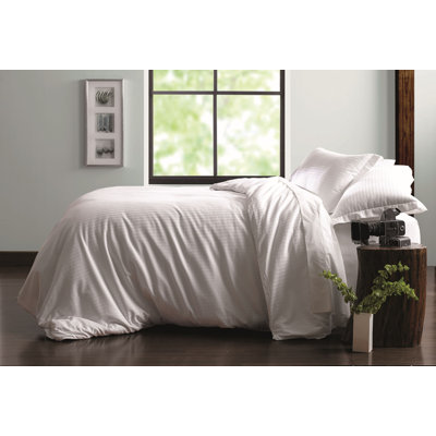 Martex Green Stripe White Duvet Cover