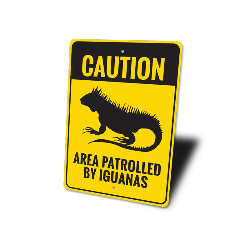 Plaque en aluminium iguane, H 18 po x l 12 po x P 0,06 po