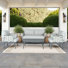 Lark Outdoor 4-Piece Woven Rope Conversation Set With Metal Frame & Cushions