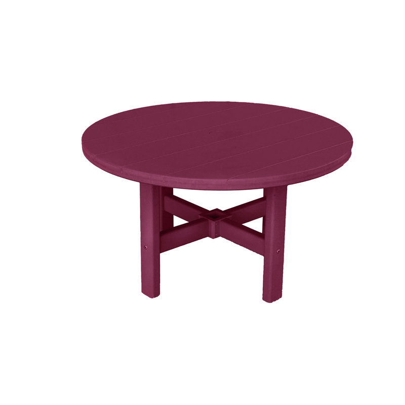 Table basse ronde d'extérieur 35,5 po Glodine, Rouge foncé