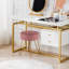 Tabouret de coiffeuse en velours rond et fer Foerster-1988120302