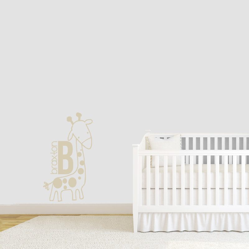 Adhésif décoratif girafe personnalisé, Beige clair, Oui