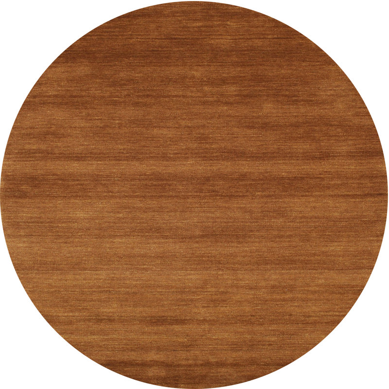 Tapis contemporain brun, Rond 8 pi