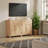 Rattan Sideboard Buffet Cabinet, Coffee Bar Cabinet with Adjustable Storage Shelves and Drawers for Dining Room or Living Room, Natural Oak (Set of 2)