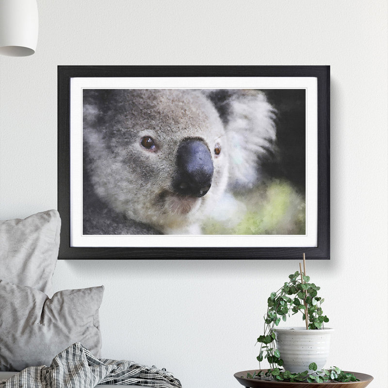 Koala Bear Vol.2 - Picture Frame Painting, Black Framed, 27cm H x 36cm W x 2cm D