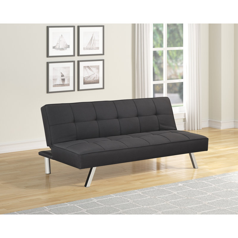 Canapé-lit simple convertible de 66,5 po Jazzminn, Tissu noir