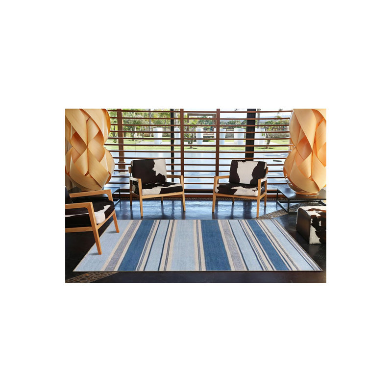 Tapis rayé à motif tissé lavable à la machine, Rectangle 3 pi 3 po x 4 pi 11 po