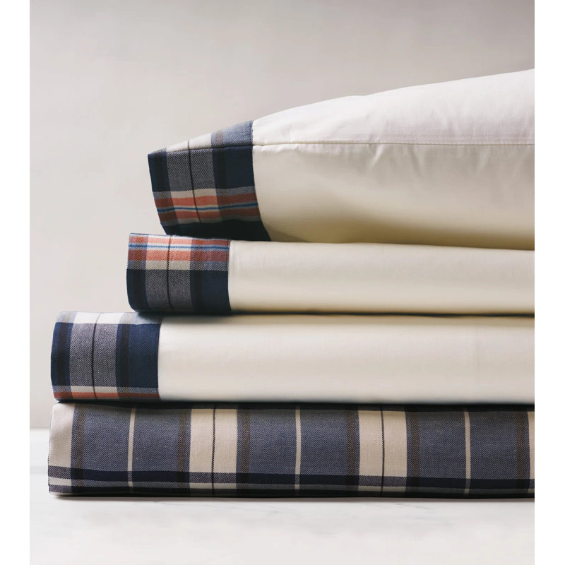 Ensemble de draps en percale de coton à densité de tissage 200 fils Galiot, Ensemble de draps très grand + 2 taies d'oreiller