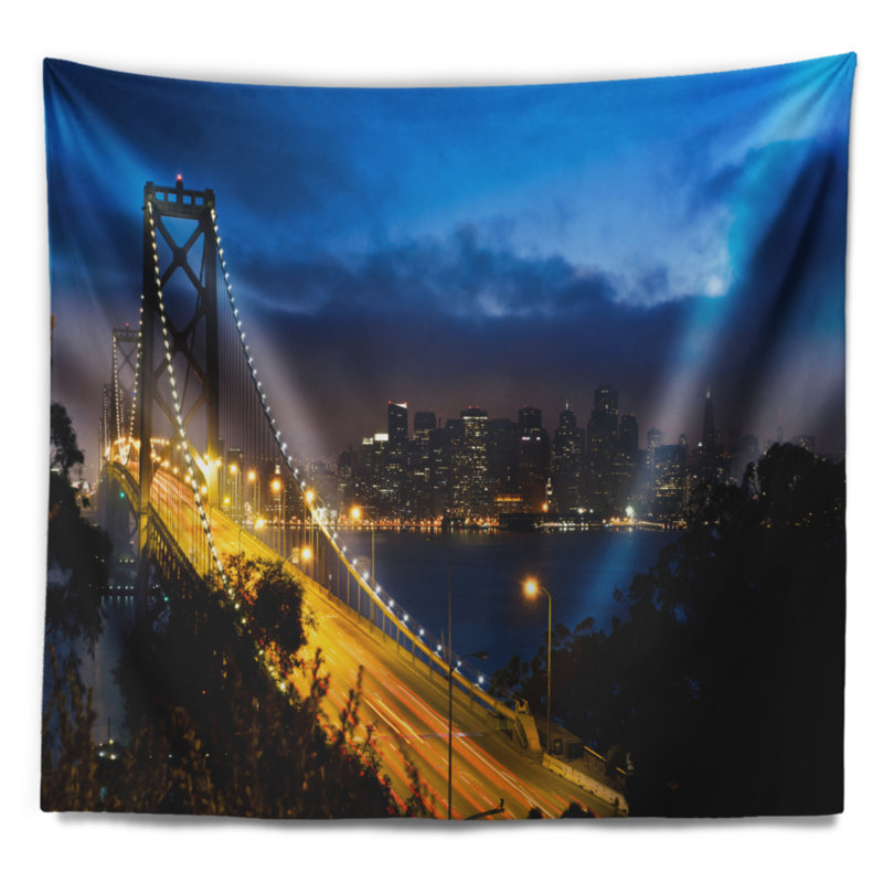 Cityscape bay bridge, tapisserie de san francisco, H 32 po x l 39 po