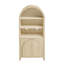 Rangement arqué pour la cuisine, espaces de vie multiples, tablettes réglables, finition en bois naturel, poignée en forme d'éventail, accessoires d'ancrage mural, trous pour câbles, armoire de rangement pour patins de protection du sol,