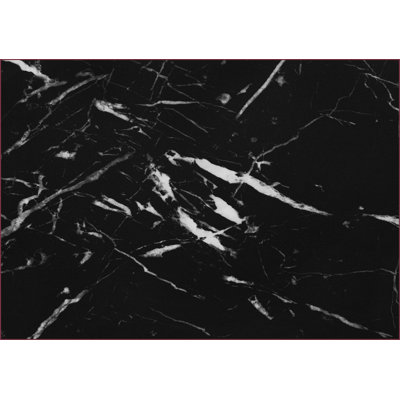 Bookshelf 5 Tier 72” H Modern Black Marble-Look Laminate | Black | Metal