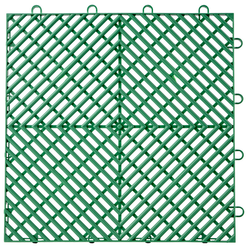 Carreaux de plancher de garage 12 "x 12" (drain), Vert