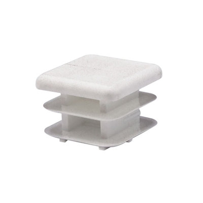 Outwater Plastic Square End Cap For Tubing (100 Pcs.) | 7/8" Tube Plug/Chair Glide/Floor Protector/Tube Closure/Tube Hole Plug/Pipe Plug | Fits Multi Gauge Tubing | Textured White | Heavy Duty