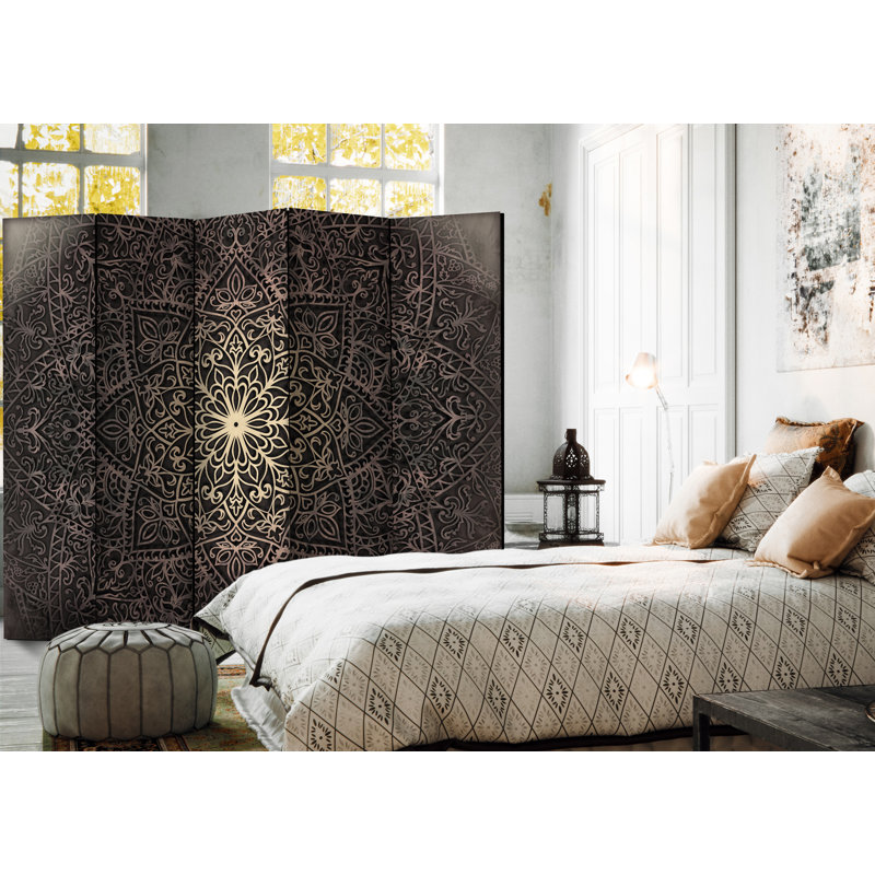 225cm W x 172cm H 5 - Panel Wood Folding Room Divider