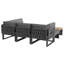 5-Position Adjustable Outdoor Sofa Set With High-Density Cushions & Wood-Look Table