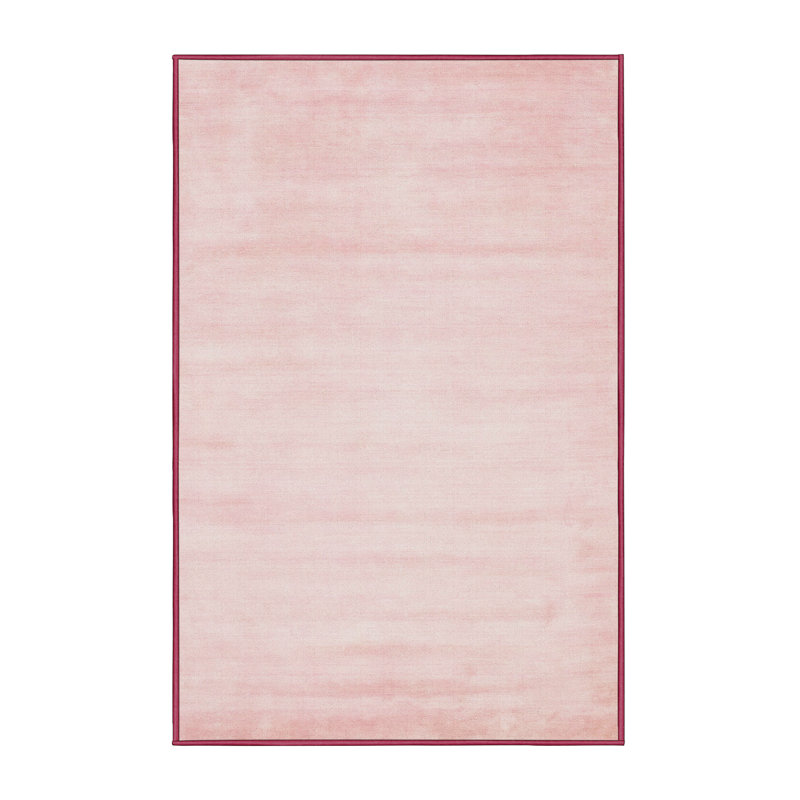 Tapis de zone rose contemporaine, Rectangle 7 pi x 9 pi