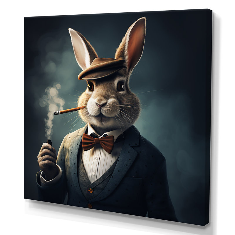 «The Rabbit London Mafia I - Rabbit Gangster Mafia», art, Toile tendue, H 30 po x l 30 po x P 1,5 po
