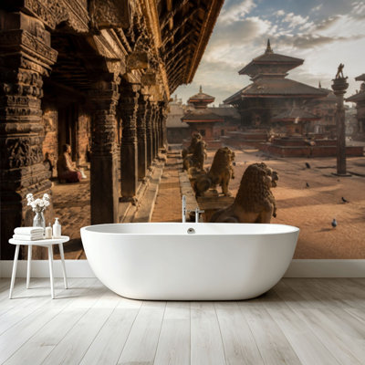 Peel and Stick Wallpaper Wall Mural patan durbar square kathmandu nepal morning view old town Wall Art Self Adhesive and Removable