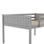Lit mezzanine bas en bois avec échelle-343976219