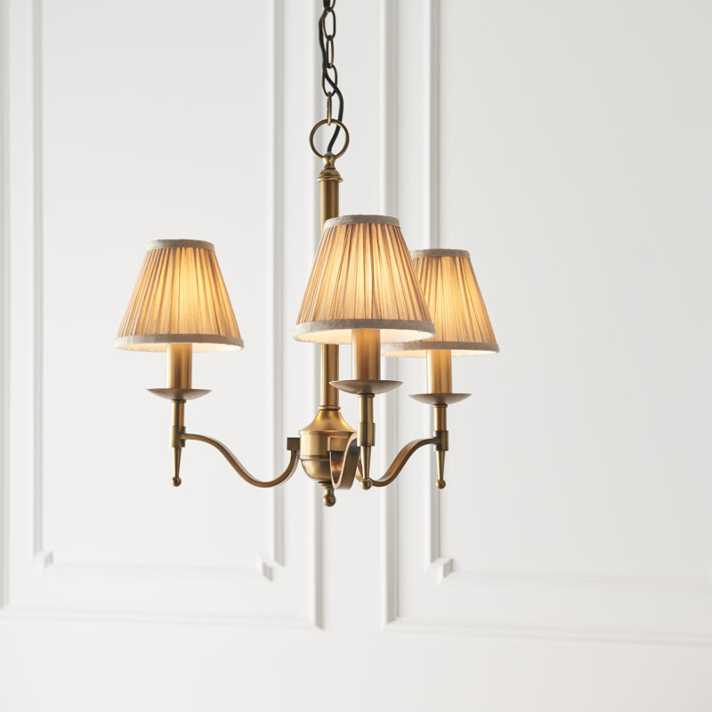 Emperador 3 - Light Shaded Chandelier, Brass, Beige