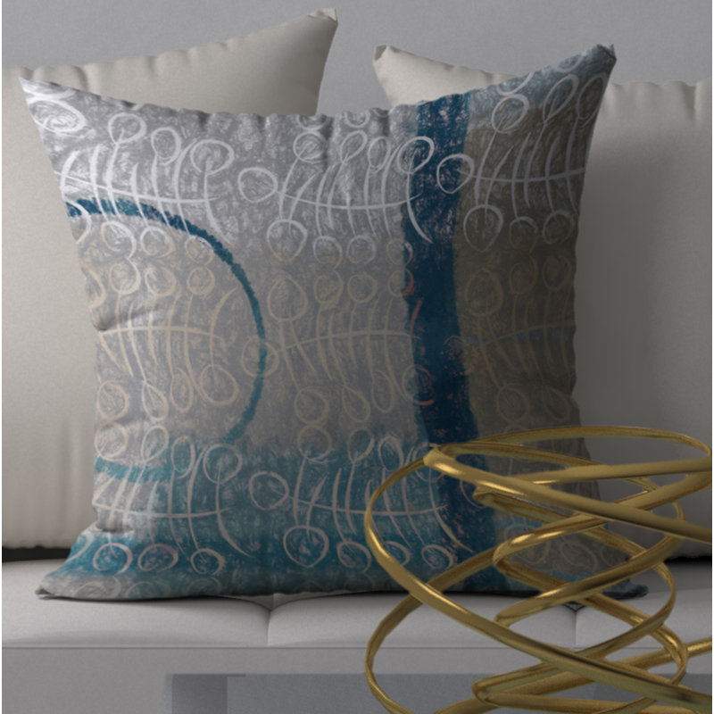 Abstract Throw Pillow, 20" H x 20" W