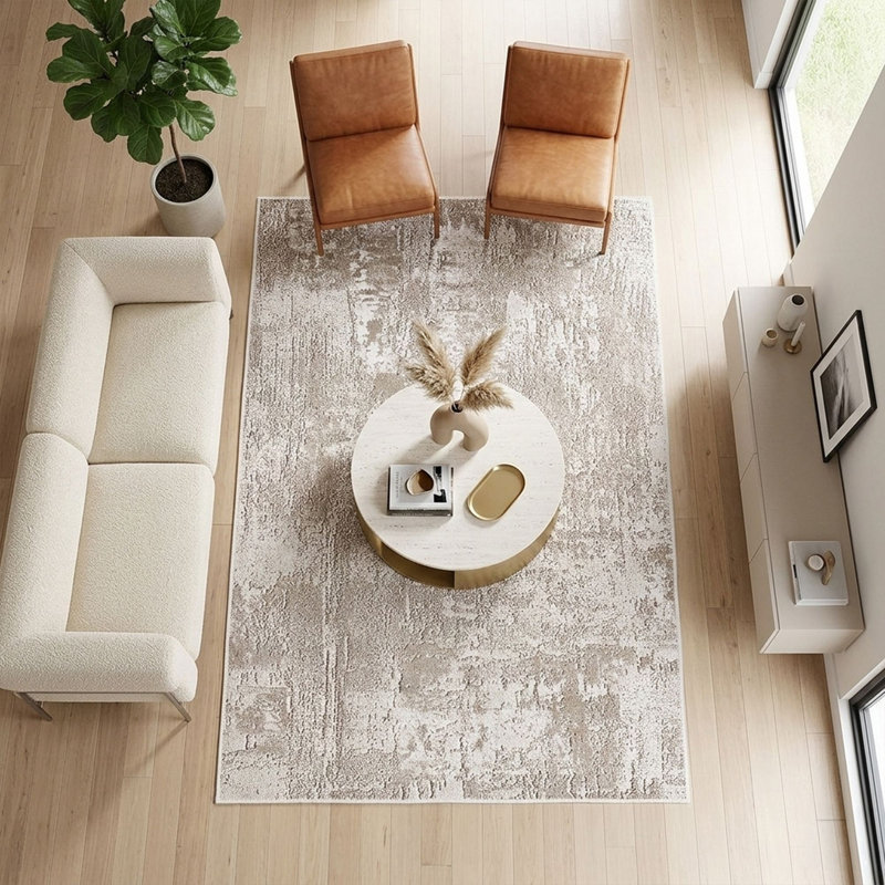 Eco-Friendly Non-Slip Area Rug, 4.6 x 7.2 Feet | 100% Polyester, Antibacterial, Machine Washable | 650 g/m², 0.16 in Pile Height, Digital Print | Perfect for Living Room, Bedroom, and High-Traffic Areas