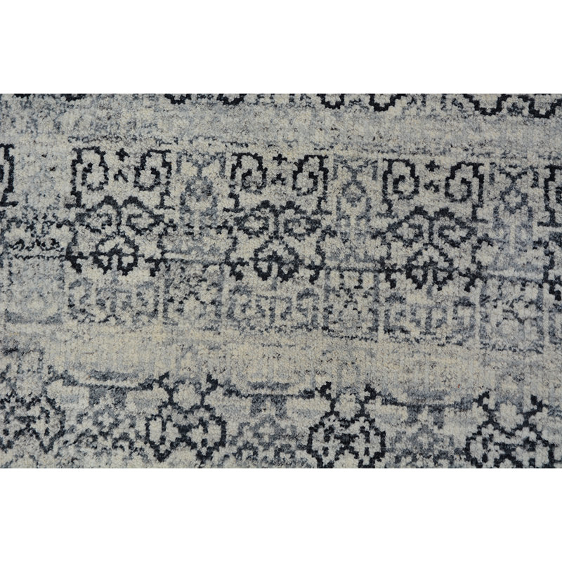 Wool Moroccan Area Rug in Gray, Rectangle 8' x 10'
