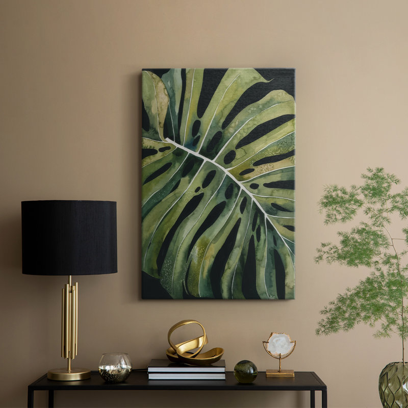 Nocturnal Monstera I - galerie sur mesure, H 18 po x l 12 po
