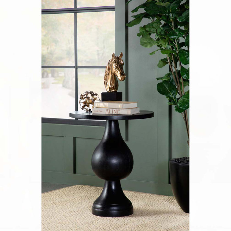 Table d'appoint piédestal noir