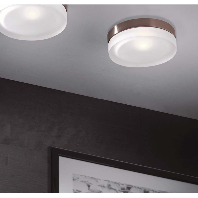 Boylan LED Flush Mounted Sconce, 15cm diameter x 5.5cm D, Polished chrome